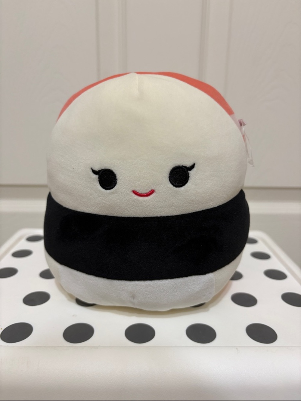 Squishmallows Sushi Roll Plush - White, Black, Coral